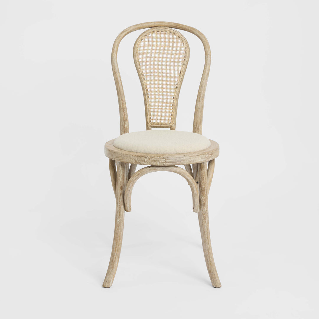 Round Rattan Back Dining Chair Natural
