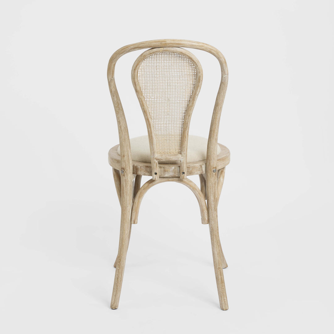 Round Rattan Back Dining Chair Natural