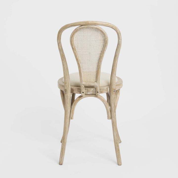 Round Rattan Back Dining Chair Natural