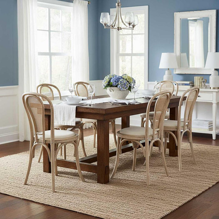 Round Rattan Back Dining Chair Natural