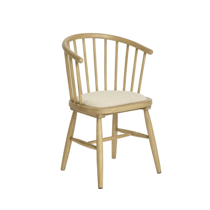 Round Curved Strip Back Dining Chair Natural