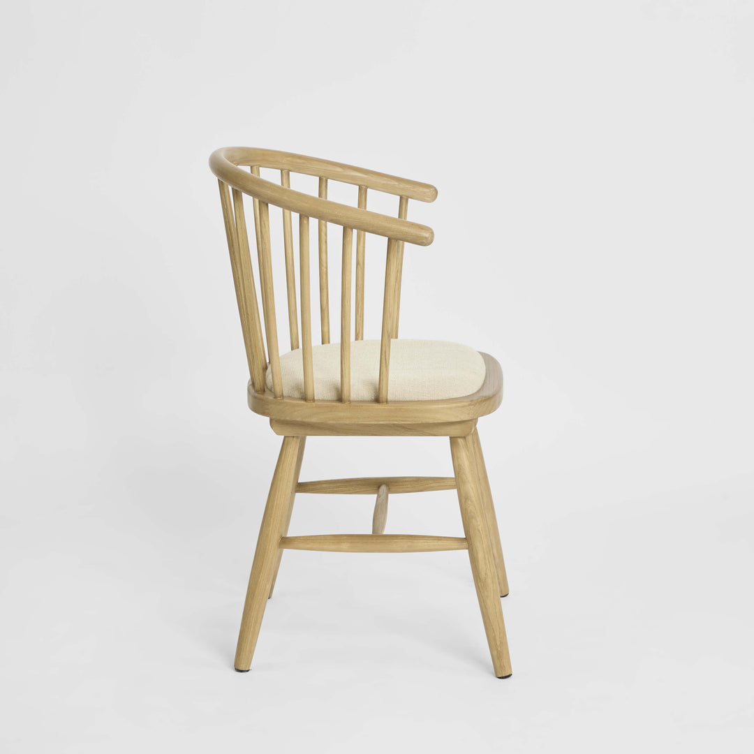Round Curved Strip Back Dining Chair Natural