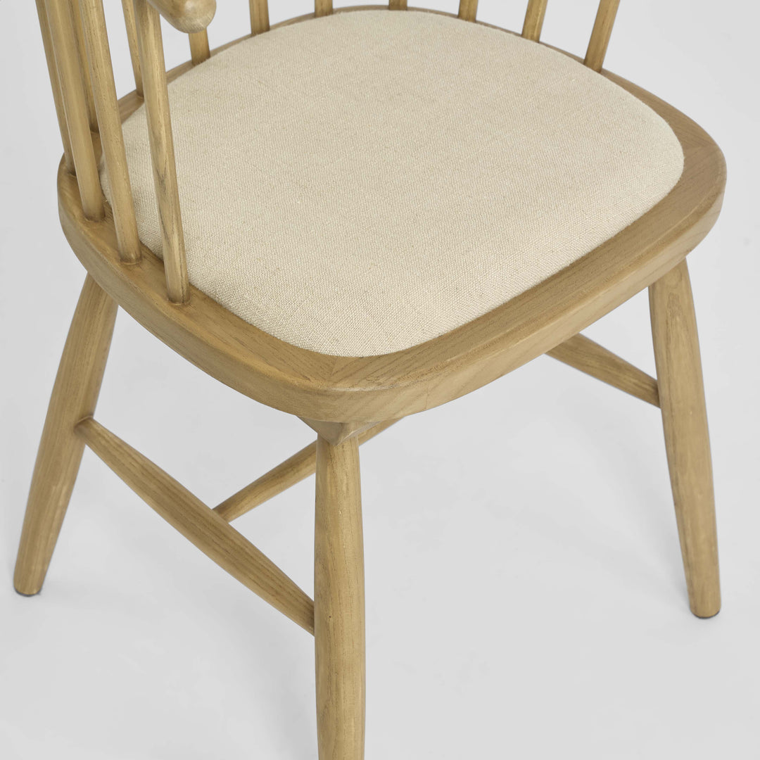 Round Curved Strip Back Dining Chair Natural