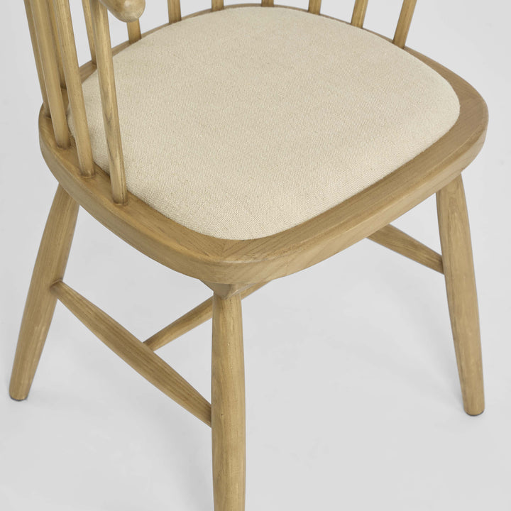 Round Curved Strip Back Dining Chair Natural