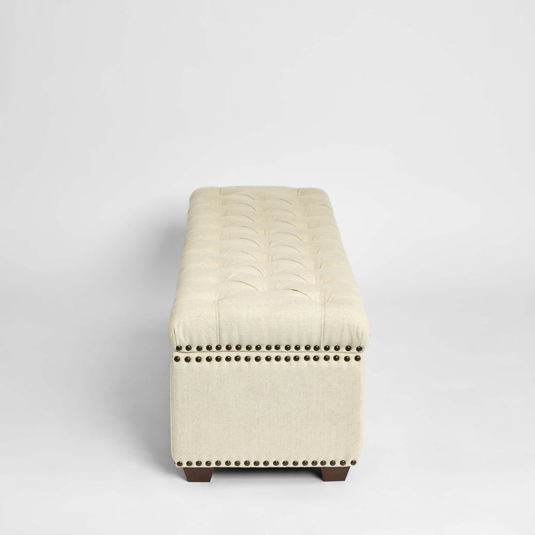 Queenscliff Tufted Storage Ottoman Beige