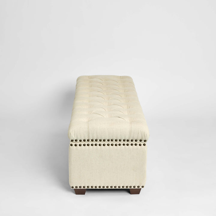 Queenscliff Tufted Storage Ottoman Beige