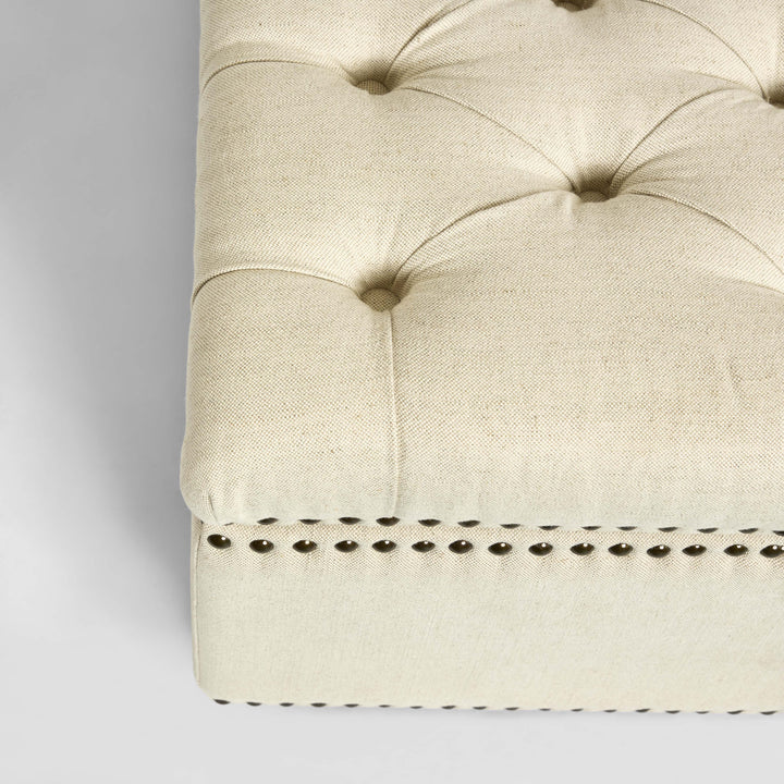Queenscliff Tufted Storage Ottoman Beige