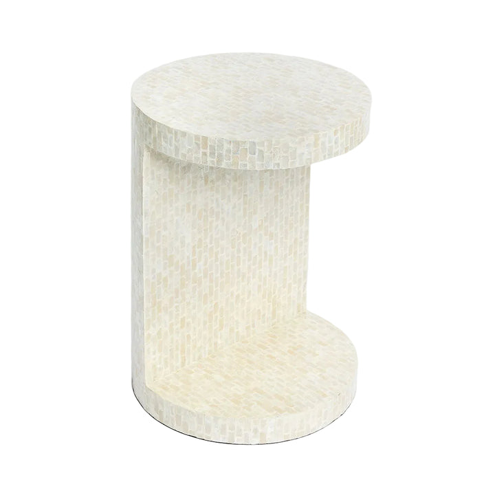 Miami White Shell Side
 Table