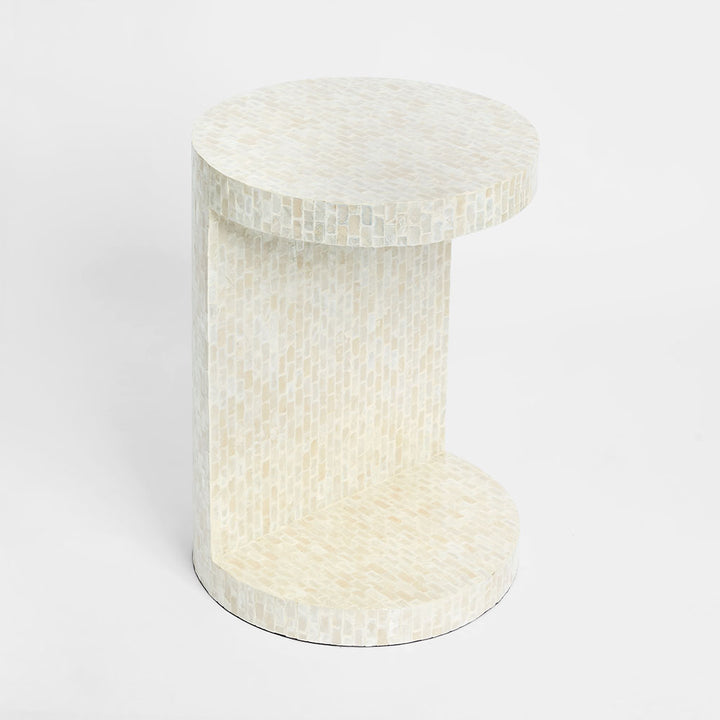 Miami White Shell Side
 Table