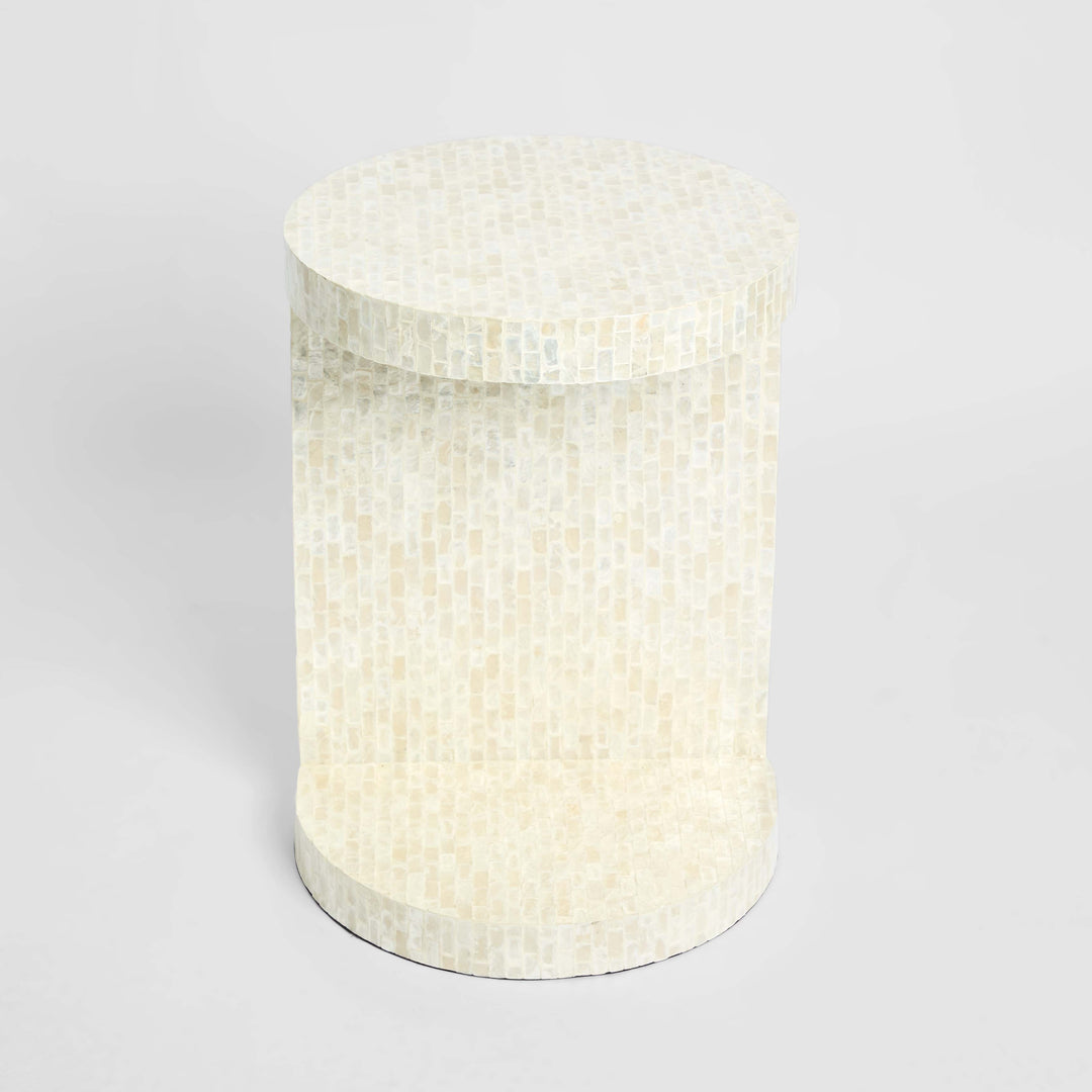 Miami White Shell Side
 Table