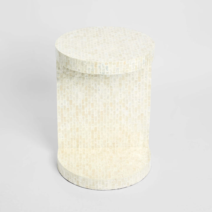 Miami White Shell Side
 Table