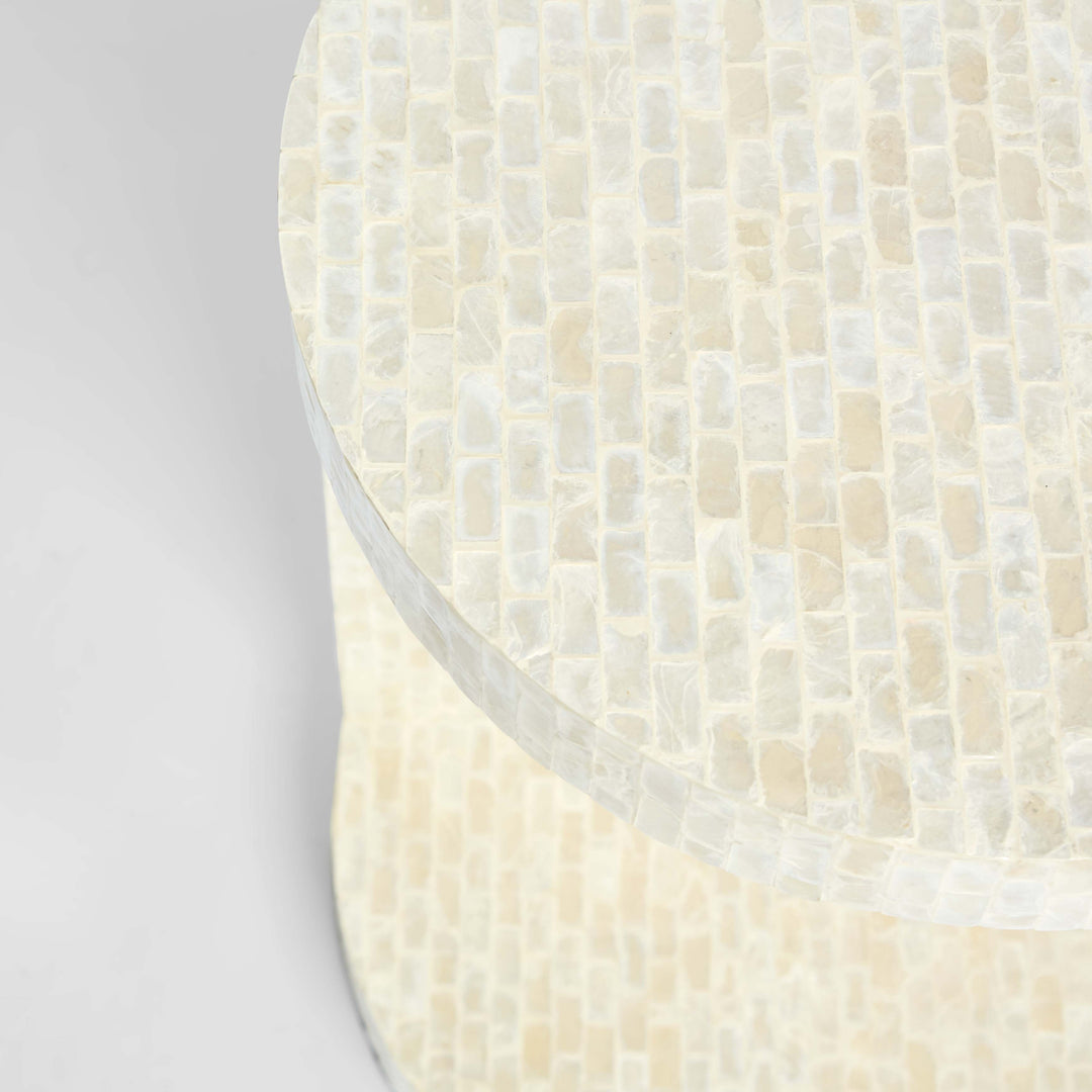 Miami White Shell Side
 Table