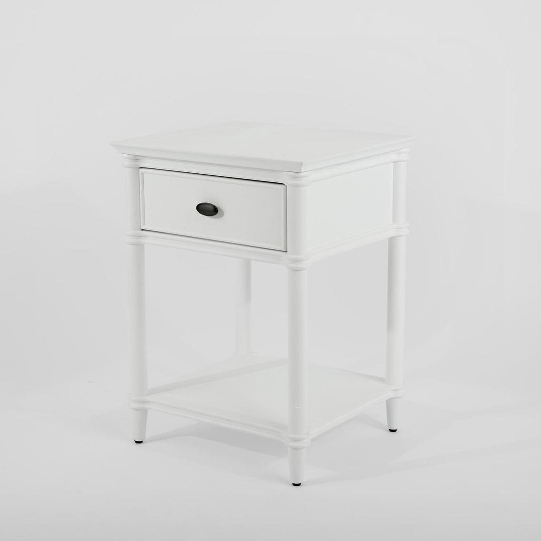 Dakota Bedside Table 1 Drawer White