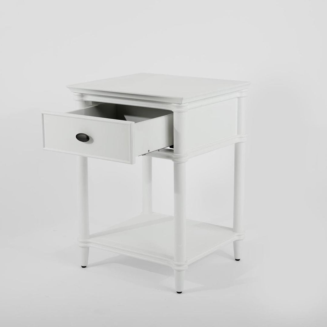 Dakota Bedside Table 1 Drawer White
