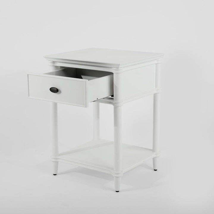 Dakota Bedside Table 1 Drawer White