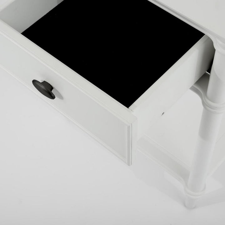 Dakota Bedside Table 1 Drawer White