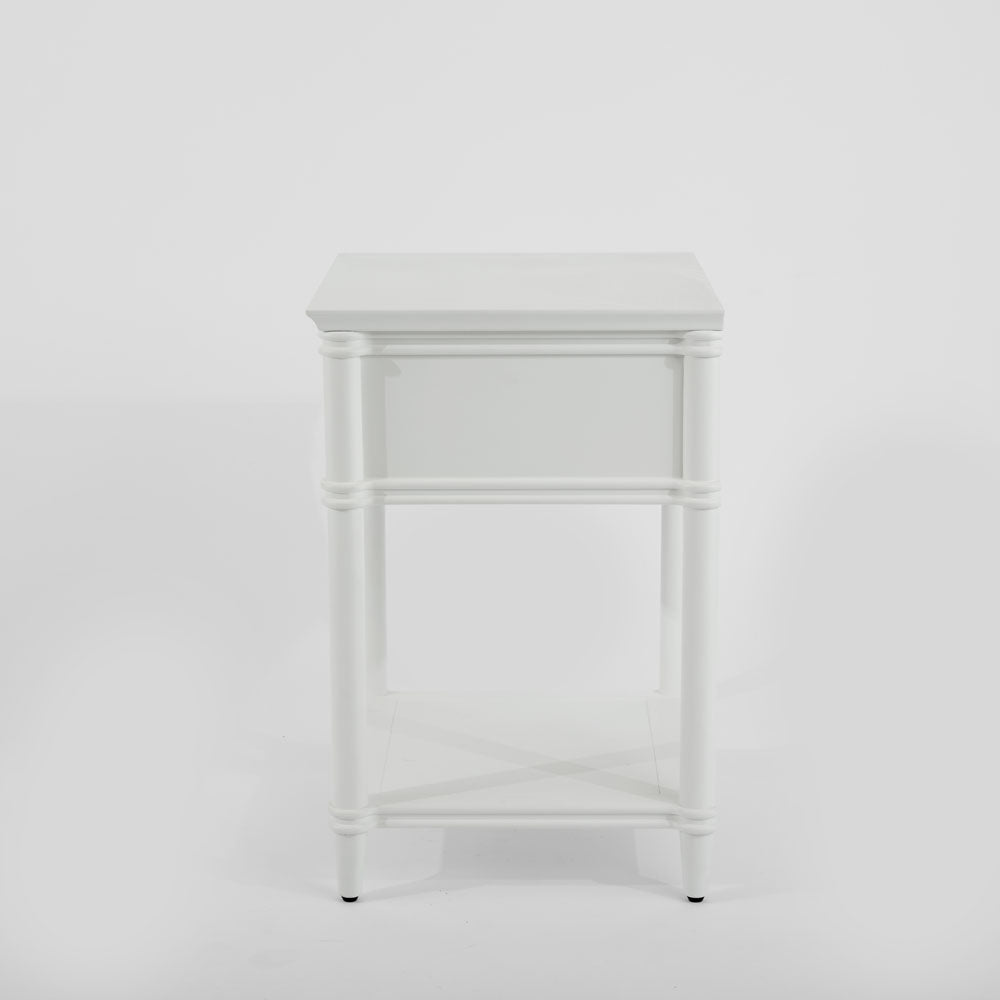 Dakota Bedside Table 1 Drawer White