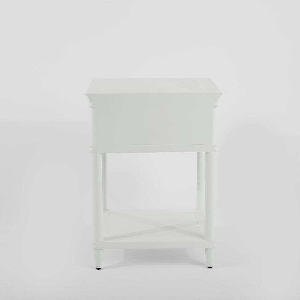 Dakota Bedside Table 1 Drawer White