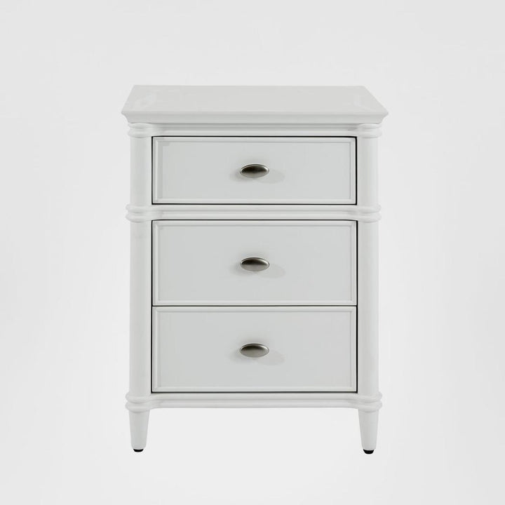 Dakota Bedside Table 3 Drawer White