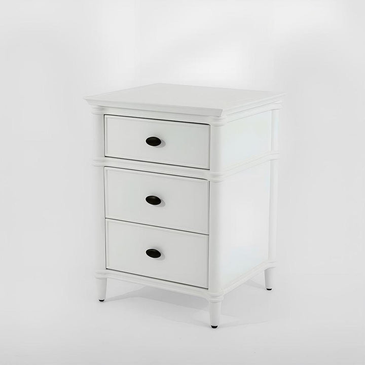Dakota Bedside Table 3 Drawer White