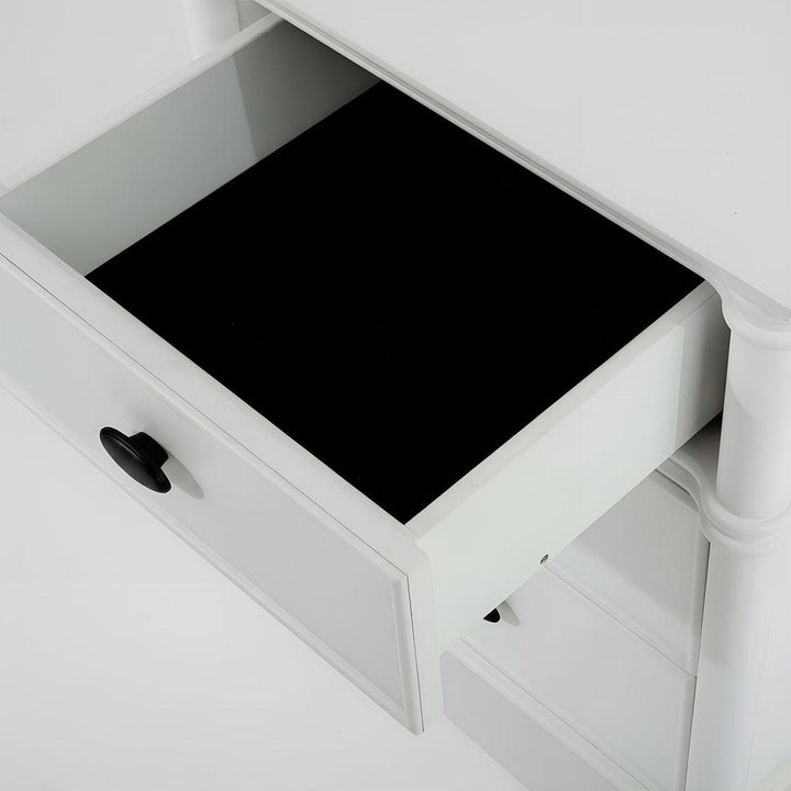 Dakota Bedside Table 3 Drawer White