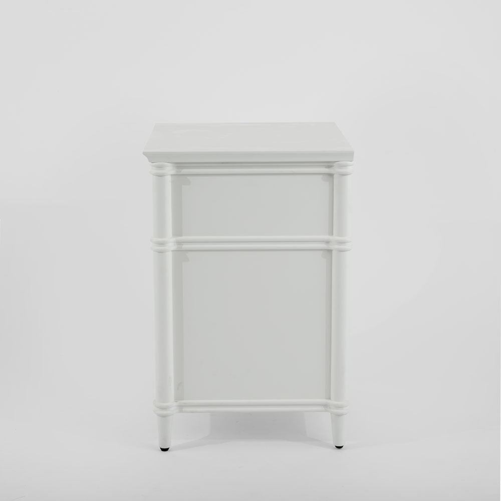 Dakota Bedside Table 3 Drawer White