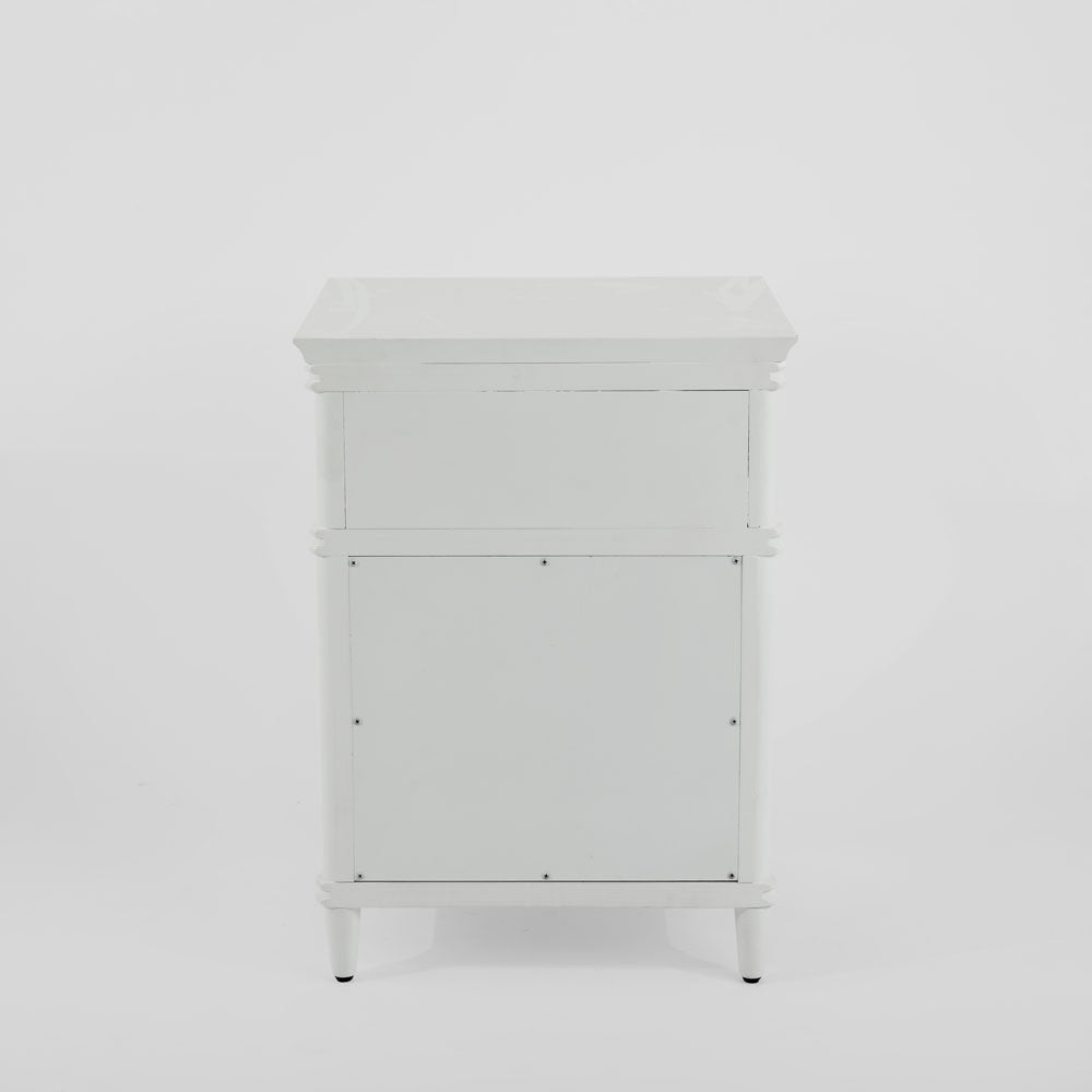 Dakota Bedside Table 3 Drawer White