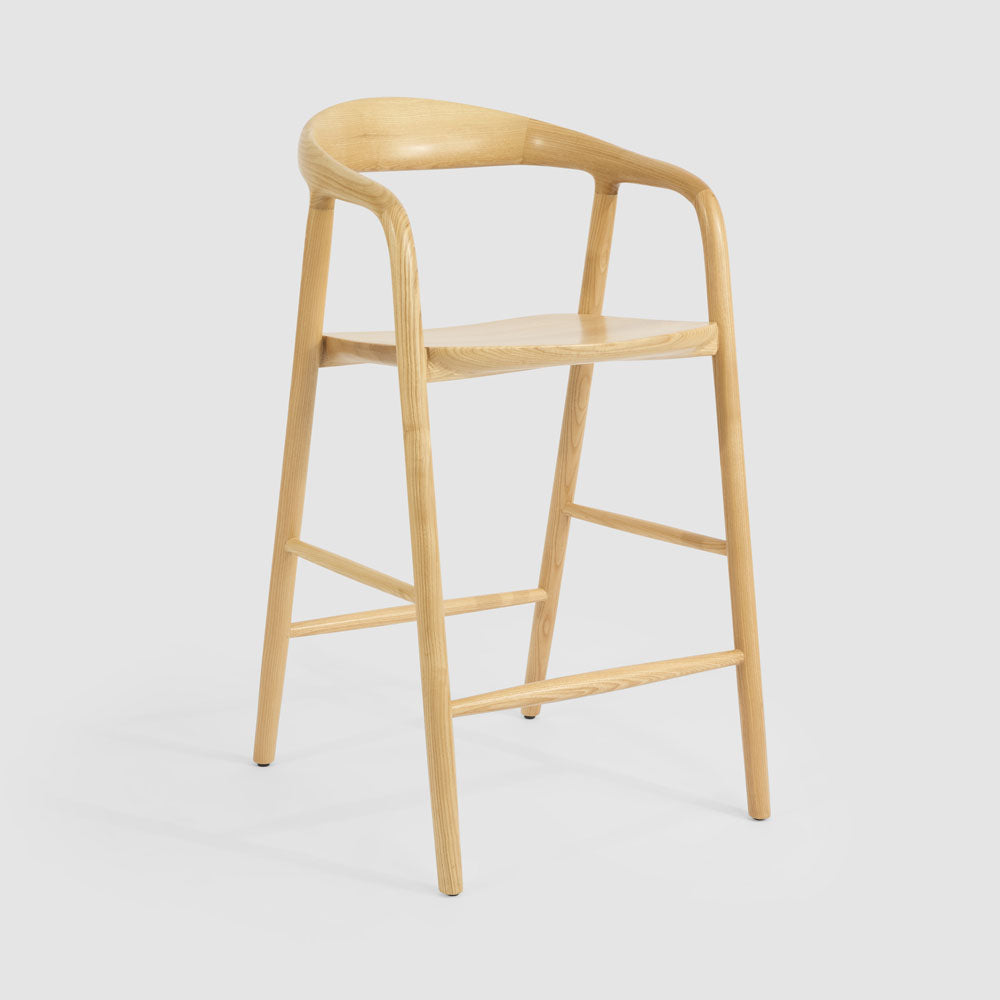 Mason Counter Stool  Ash  Natural Fabric