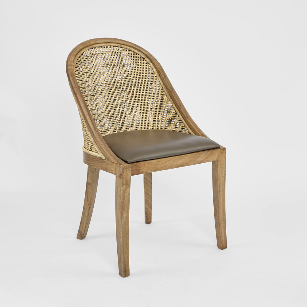 Beau Dining Chair Leather Seat Only Brown
