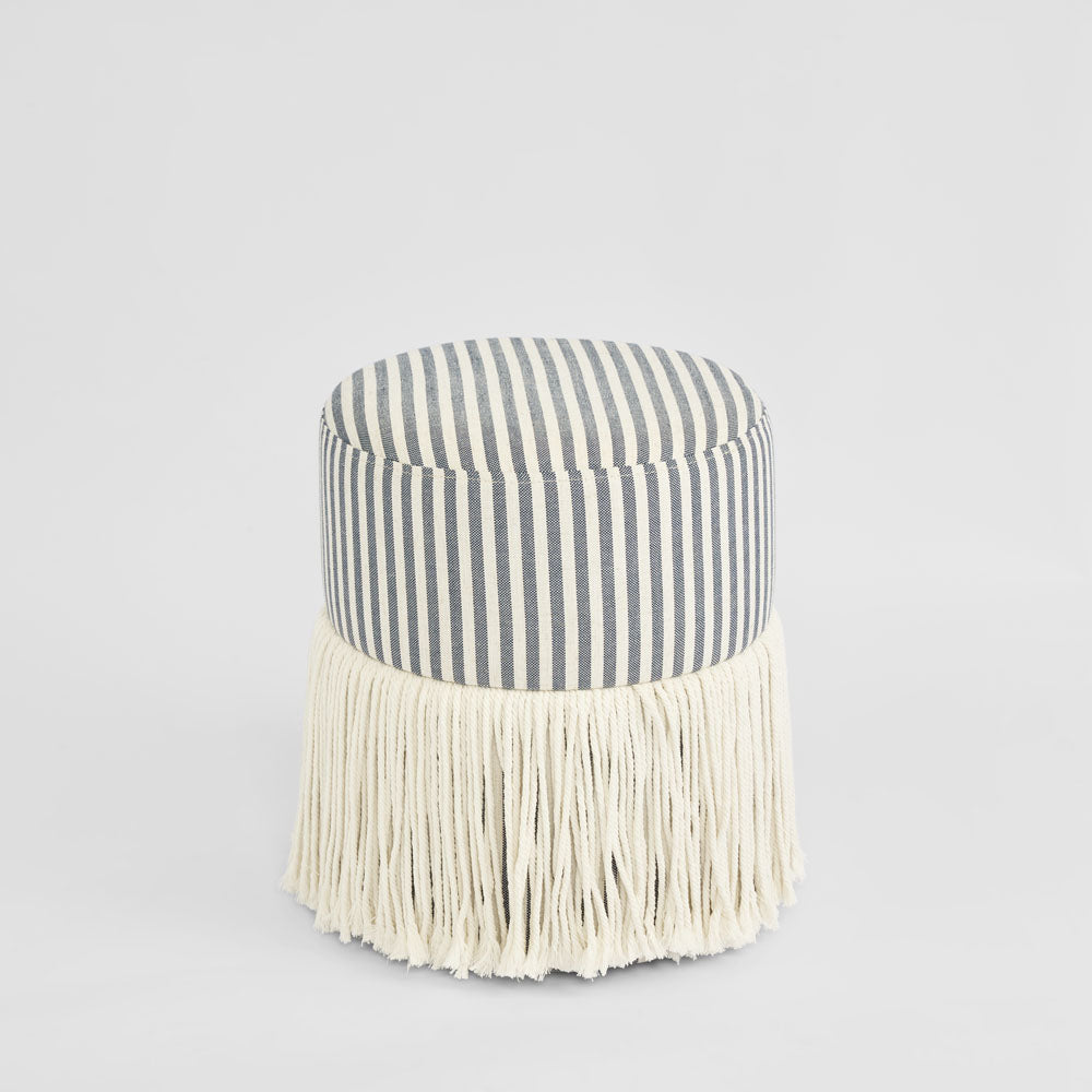 Regatta Fringe Ottoman Blue Stripe