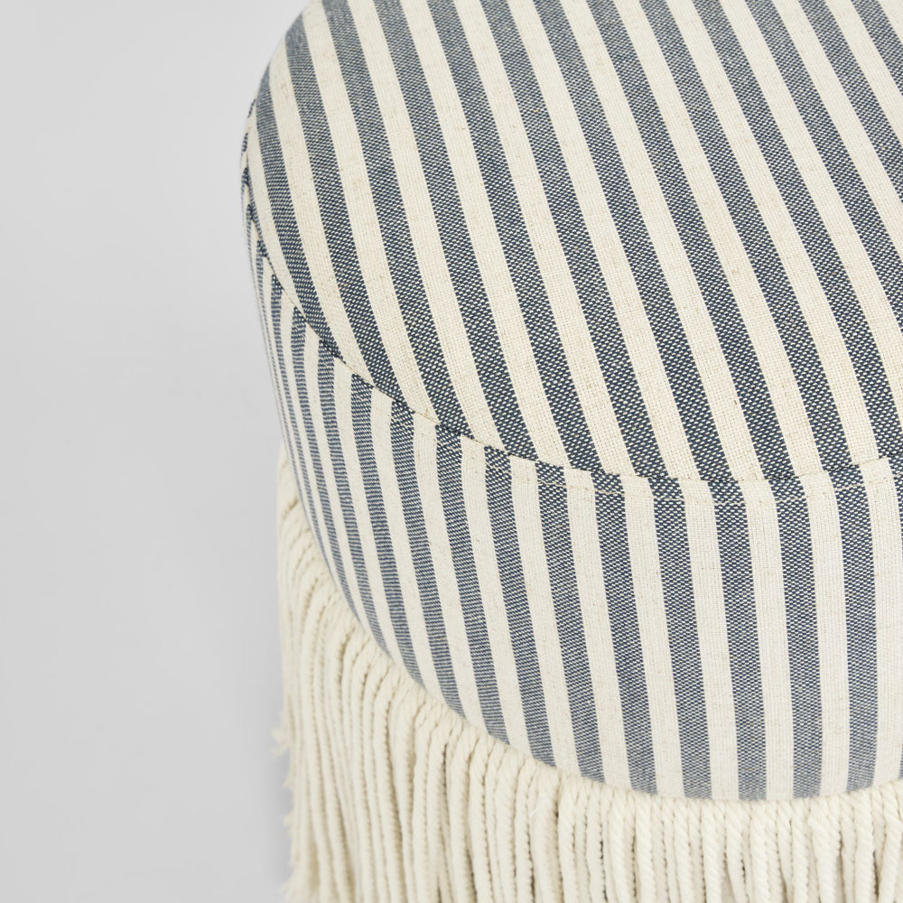 Regatta Fringe Ottoman Blue Stripe