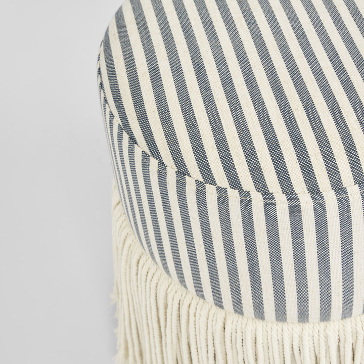 Regatta Fringe Ottoman Blue Stripe