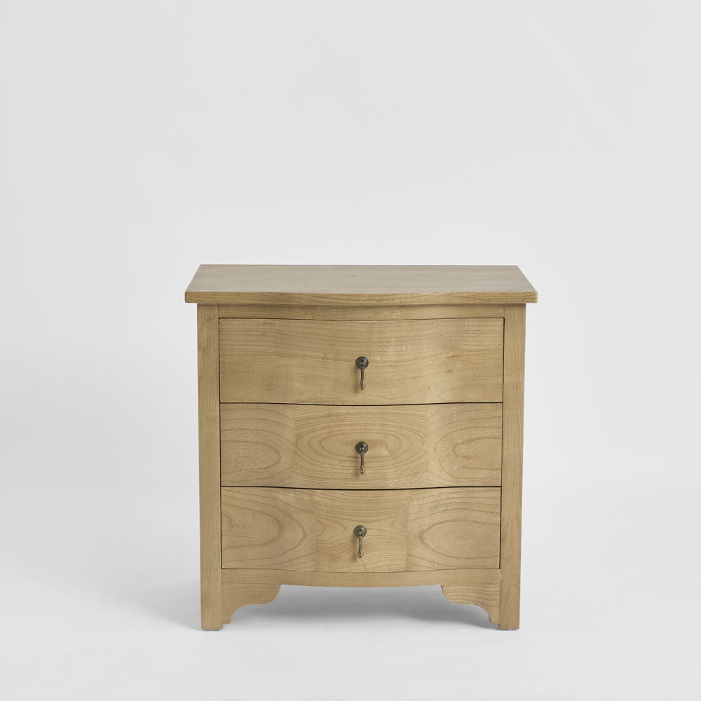 Avignon Bedside Table 3 Drawer Oak