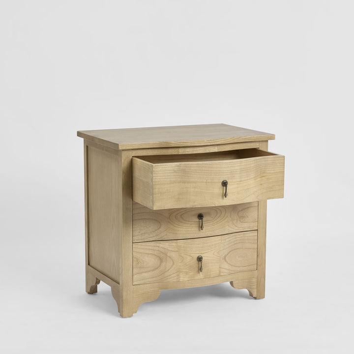Avignon Bedside Table 3 Drawer Oak