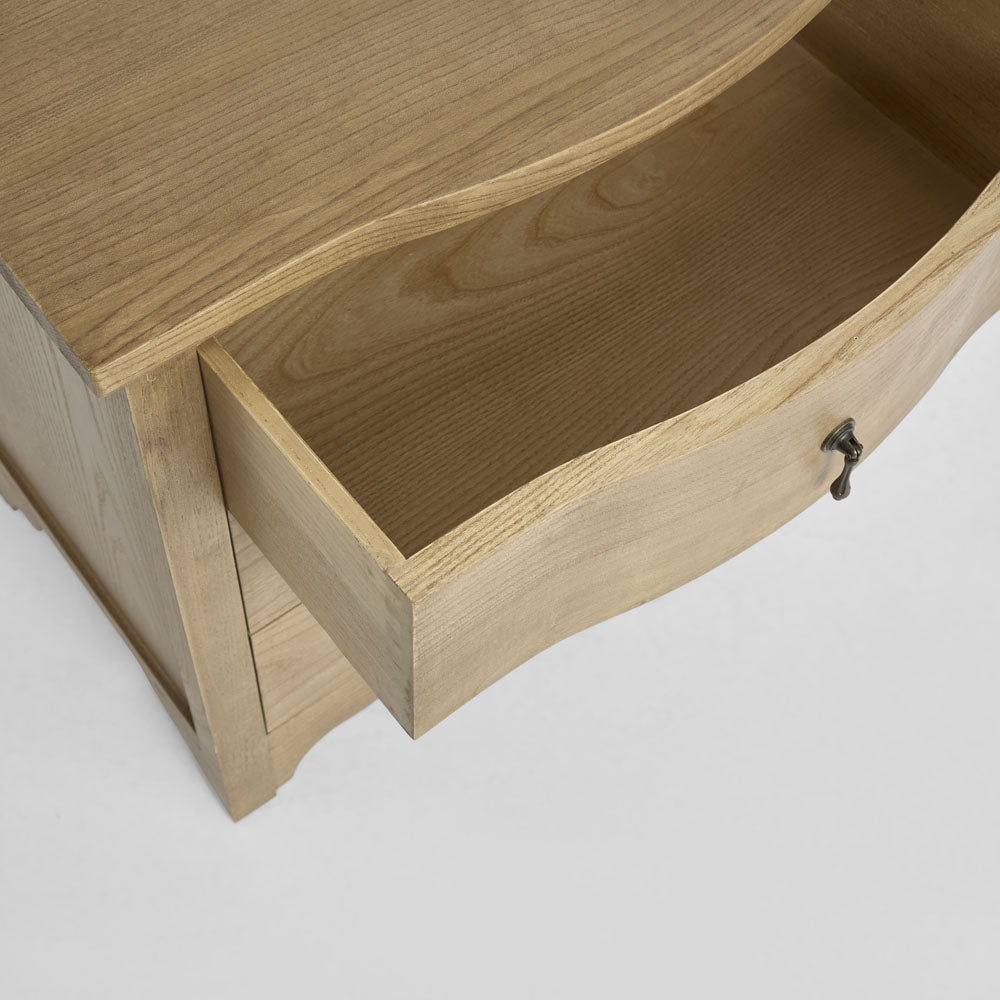 Avignon Bedside Table 3 Drawer Oak