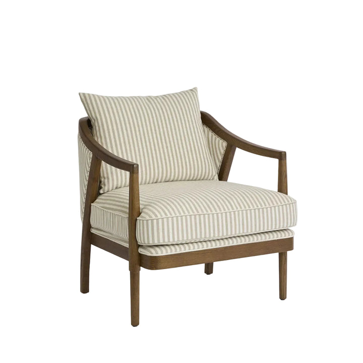 Asteria Armchair Darkwood & Beige Stripe