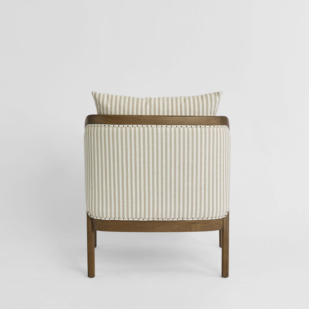 Asteria Armchair Darkwood & Beige Stripe