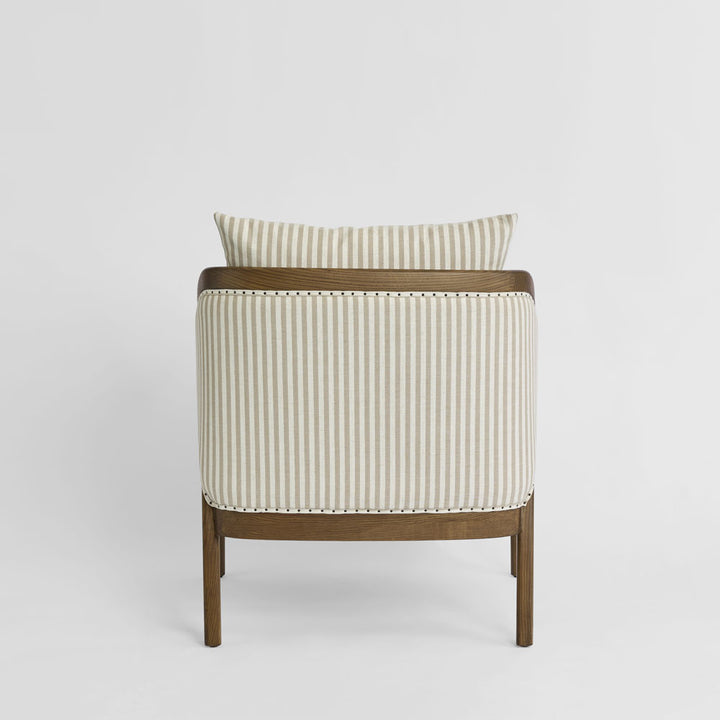 Asteria Armchair Darkwood & Beige Stripe