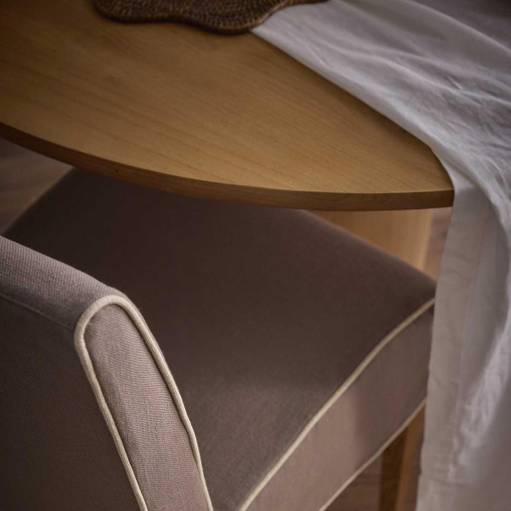 Slip Cover Only - Clifton Dining Chair Short Brown W/Ivory Piping