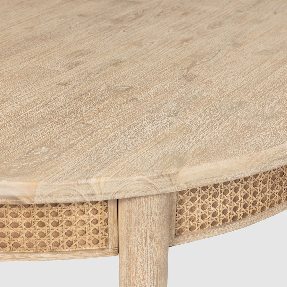 Bayview 120cm Round Dining Table Natural Whitewash