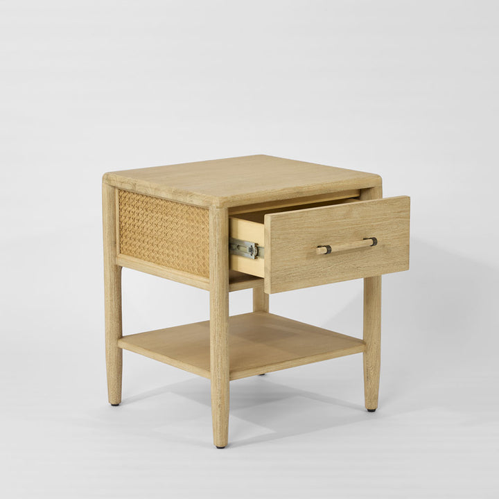 Bayview 1 Drawer Side Table Natural Whitewash