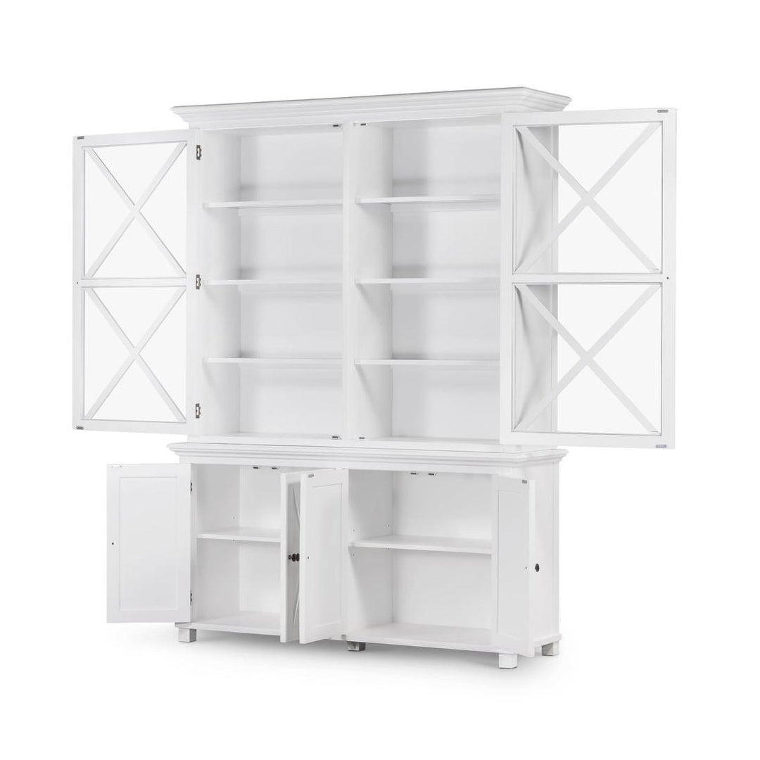 Sorrento Large Glass Door Hamptons Cabinet White