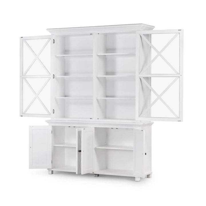Sorrento Large Glass Door Hamptons Cabinet White