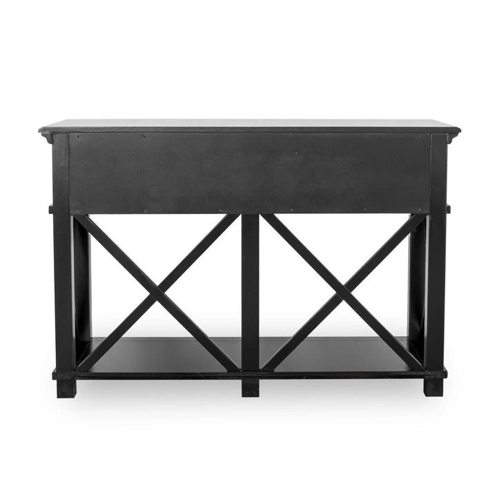 Sorrento Hamptons 130cm 2 Drawer Console Black