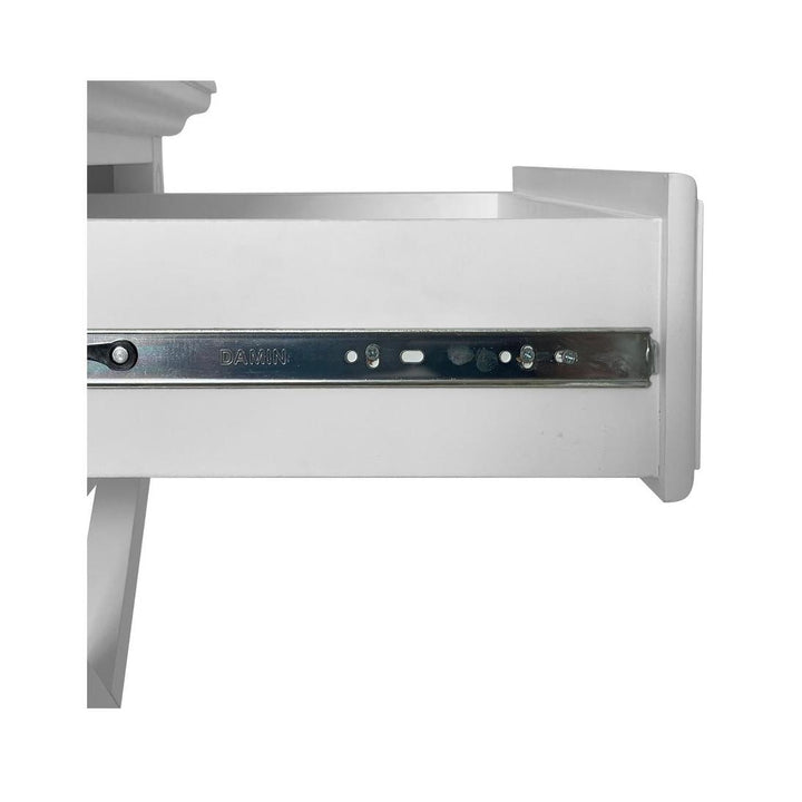 Sorrento Cross Leg Hamptons BedSide Table W/Drawer White