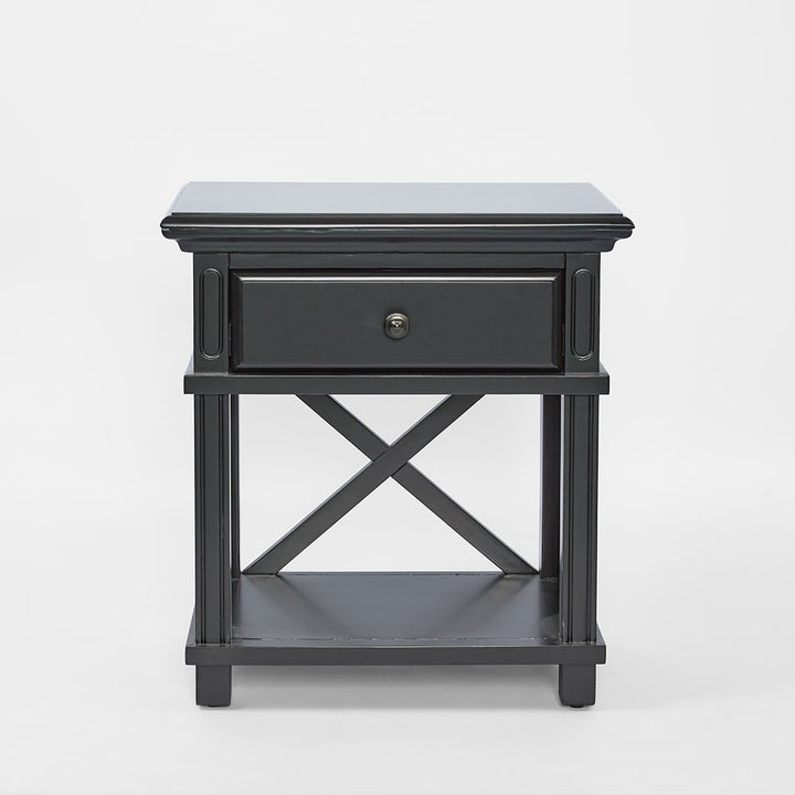 Sorrento Hamptons Bedside Table W/Drawer Black