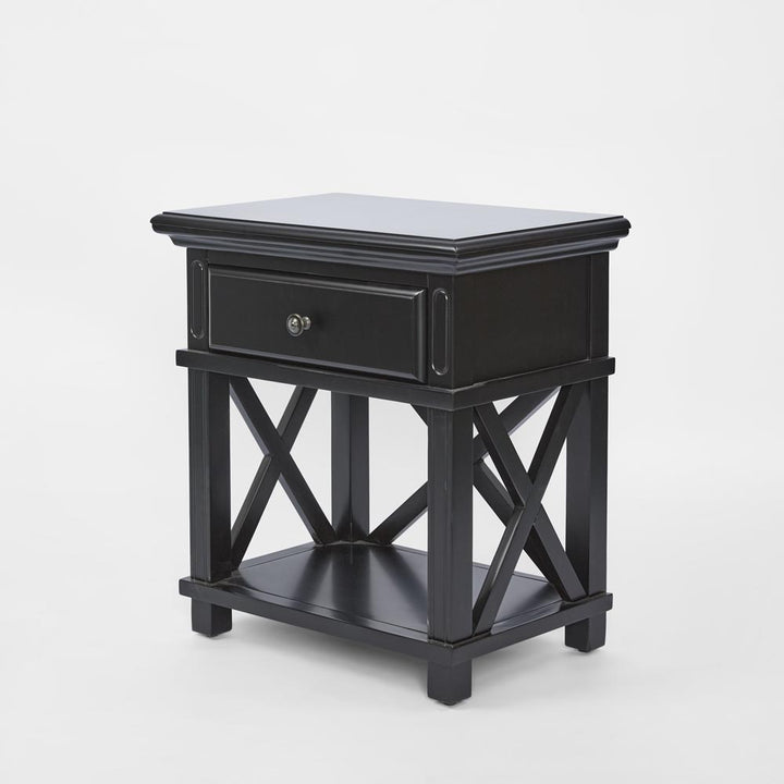 Sorrento Hamptons Bedside Table W/Drawer Black