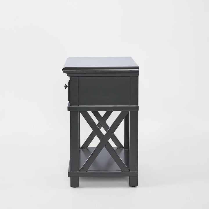 Sorrento Hamptons Bedside Table W/Drawer Black