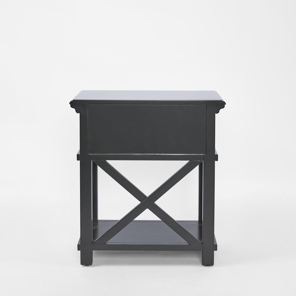 Sorrento Hamptons Bedside Table W/Drawer Black