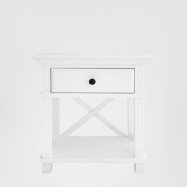Sorrento Hamptons Bedside Table W/Drawer White